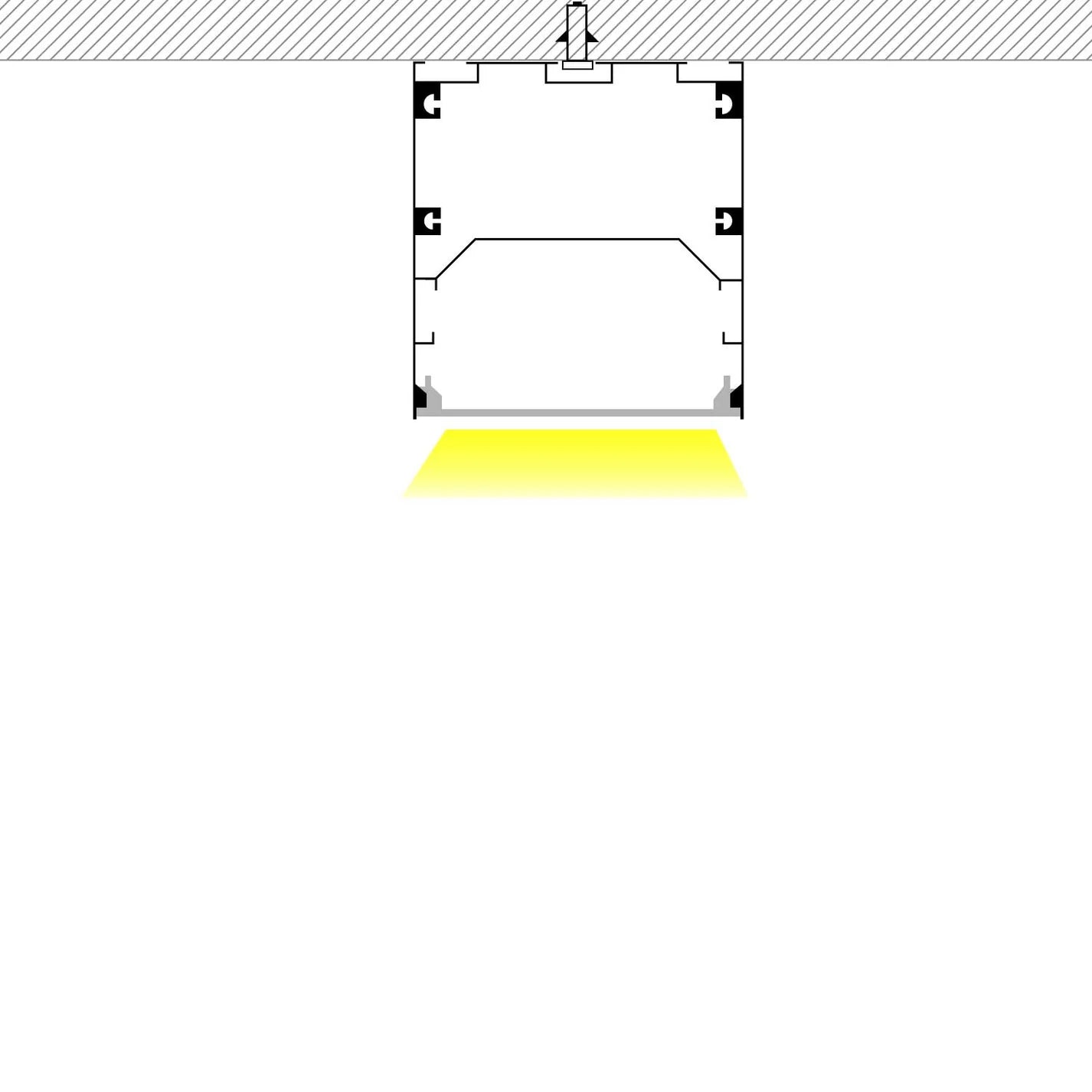 Perfil tira LED de superficie con difusor - Kit completo - 17,6x14,5mm - Tira LED ≤ 12 mm - 2 metros