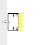 Perfil tira LED de superficie con difusor - Kit completo - 17,6x14,5mm - Tira LED ≤ 12 mm - 2 metros
