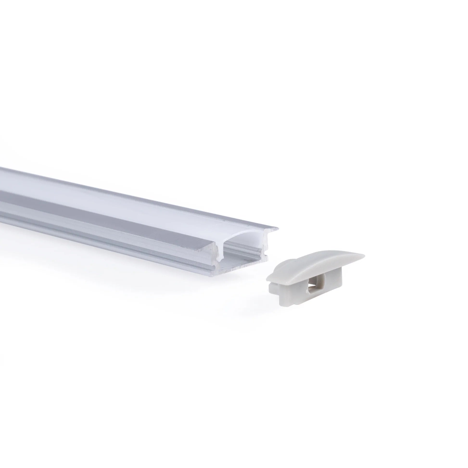 Perfil de aluminio de empotrar - Kit completo - 24,5 x 7mm - Tira LED hasta 12 mm - 2 metros
