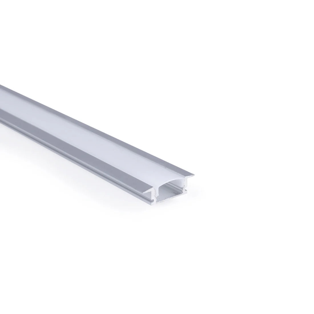 Perfil de aluminio de empotrar - Kit completo - 24,5 x 7mm - Tira LED hasta 12 mm - 2 metros