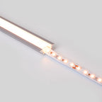 Perfil de aluminio de empotrar - Kit completo - 24,5 x 7mm - Tira LED hasta 12 mm - 2 metros