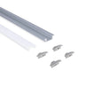 Perfil de aluminio de empotrar - Kit completo - 24,5 x 7mm - Tira LED hasta 12 mm - 2 metros