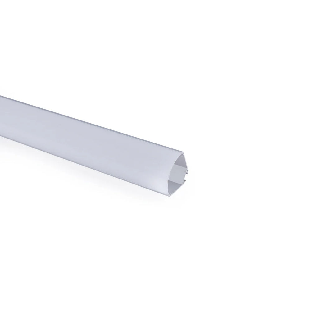 Perfil de aluminio de superficie para esquinas - Con difusor - Kit completo - 20x20mm - Tira LED hasta 10mm - 2 metros