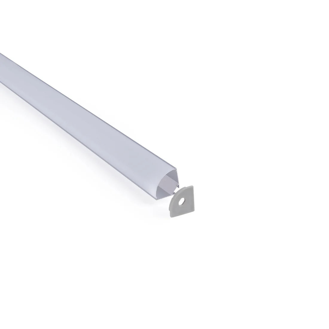 Perfil de aluminio de superficie para esquinas - Con difusor - Kit completo - 20x20mm - Tira LED hasta 10mm - 2 metros