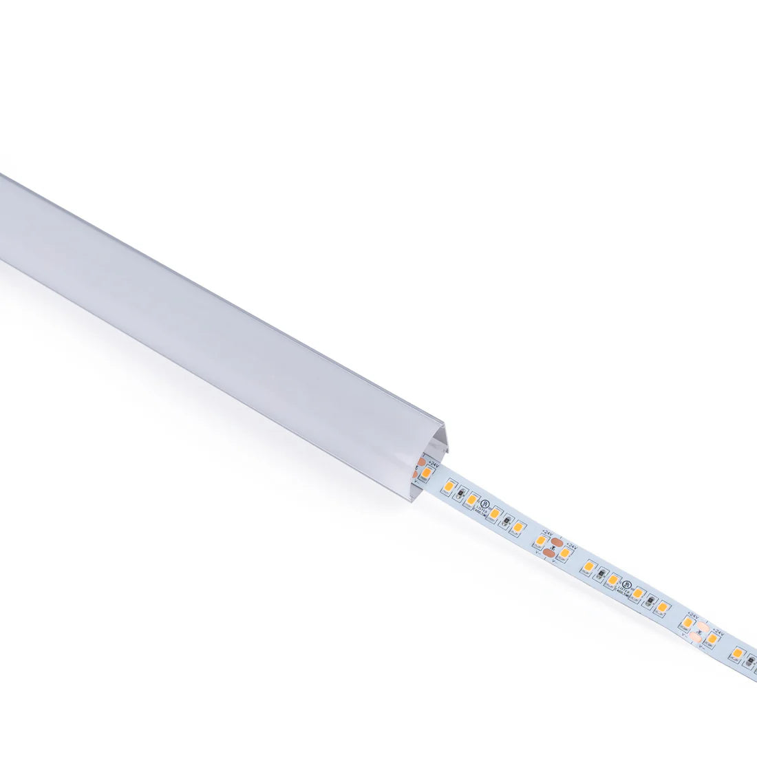 Perfil de aluminio de superficie para esquinas - Con difusor - Kit completo - 20x20mm - Tira LED hasta 10mm - 2 metros