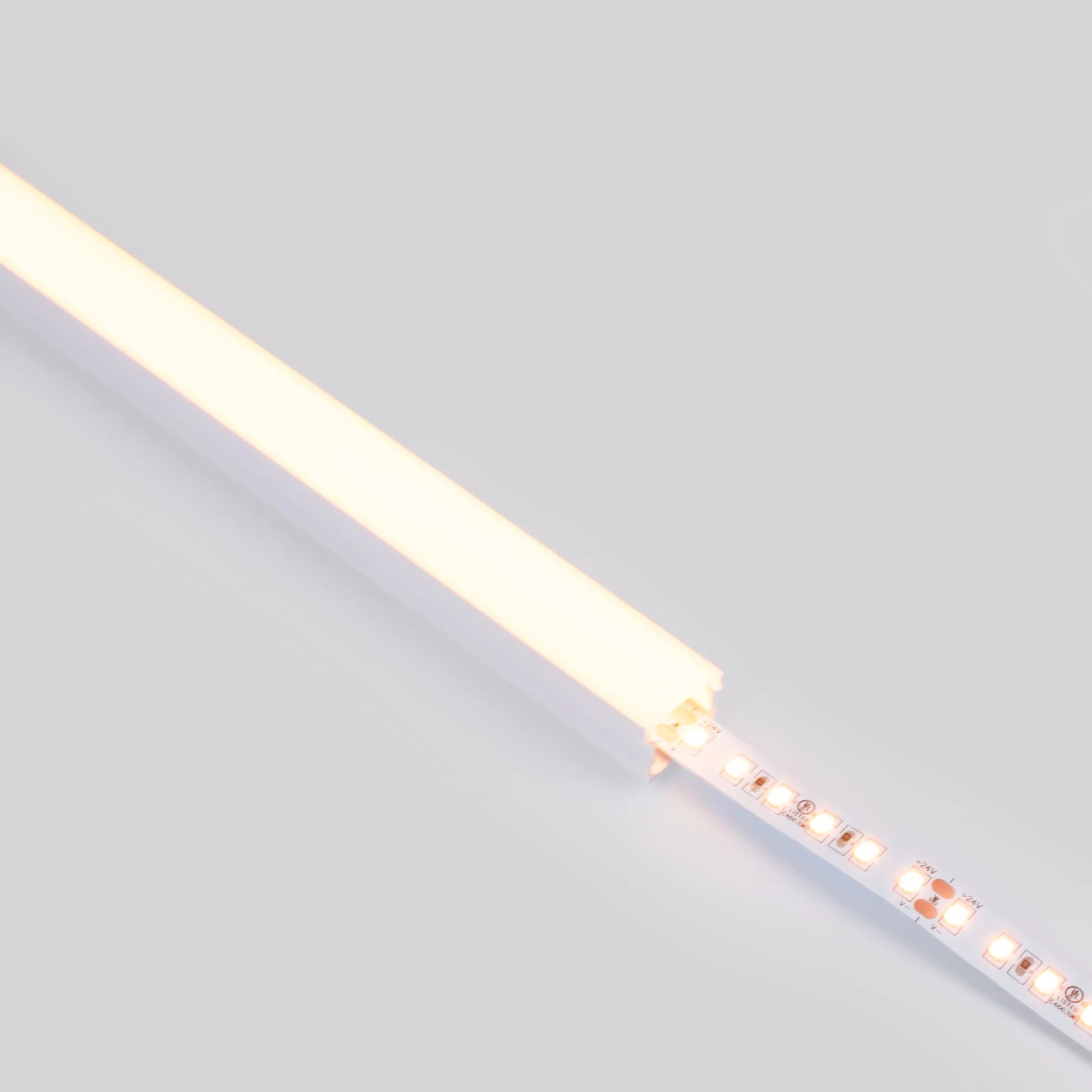 Perfil tira LED de superficie con difusor - Kit completo - 17,6x14,5mm - Tira LED ≤ 12 mm - 2 metros