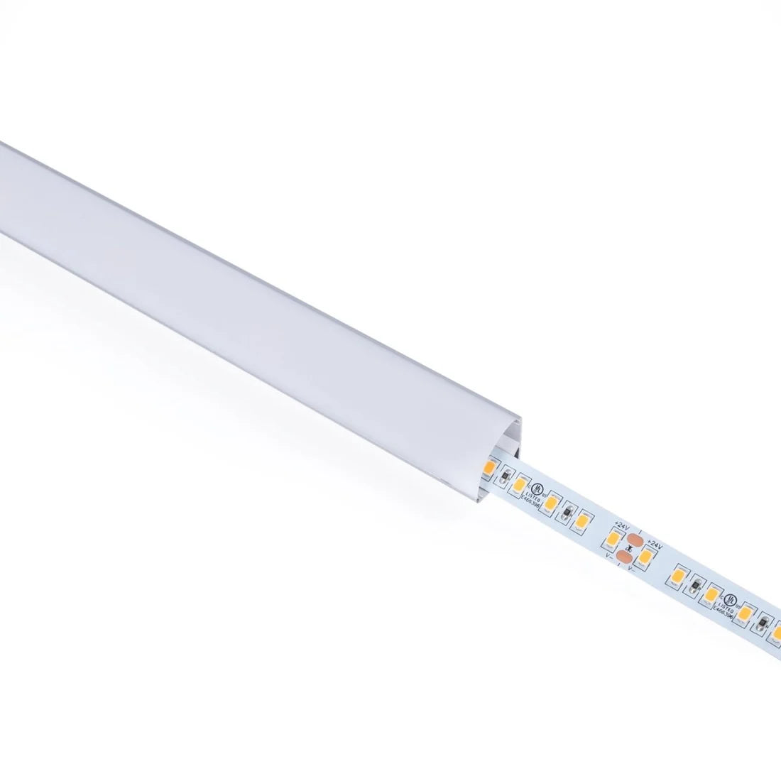 Perfil de aluminio de superficie para esquinas - Con difusor - Kit completo - 16x16mm - Tira LED hasta 10mm - 2 metros
