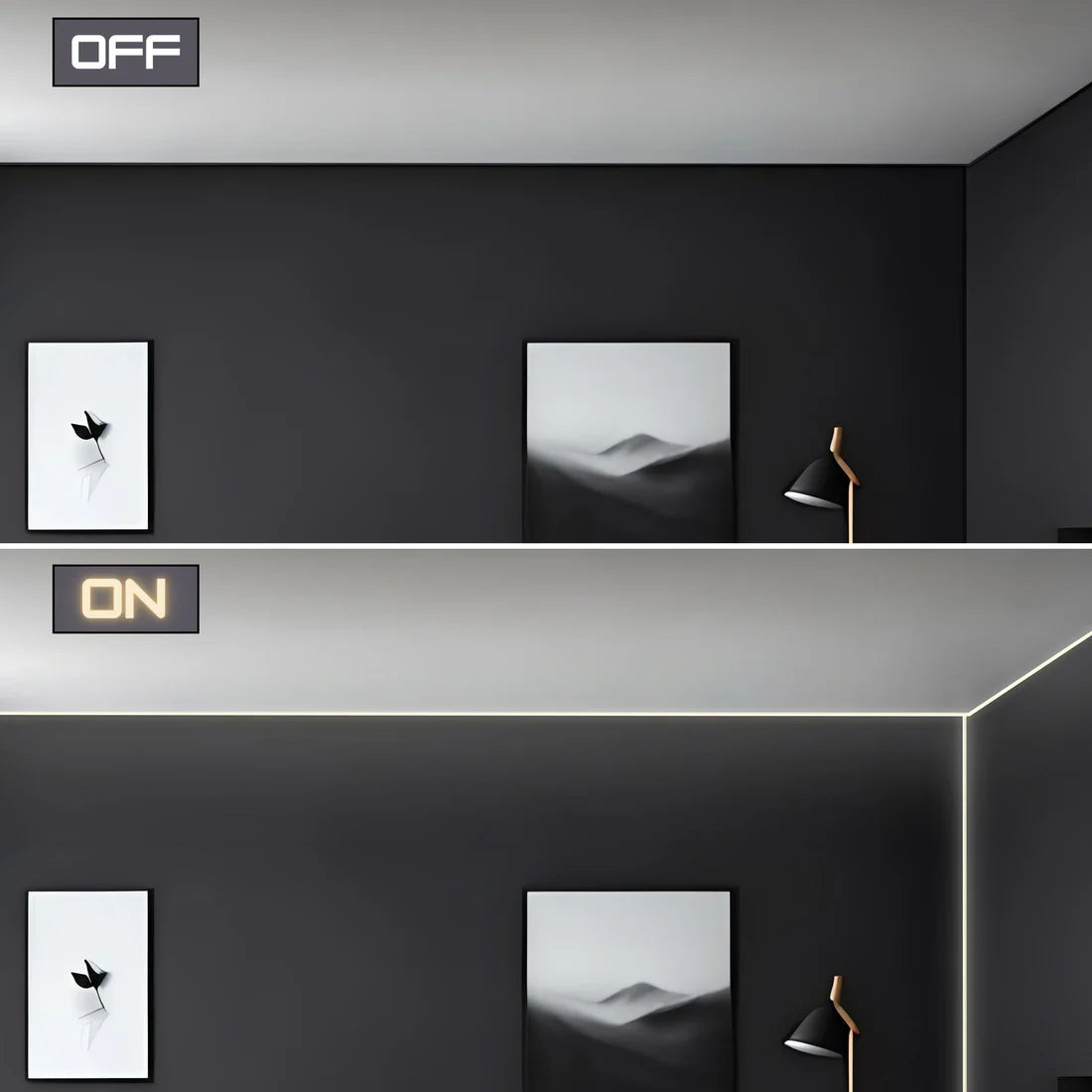 Perfil de aluminio de superficie para esquinas - Con difusor - Kit completo - 20x20mm - Tira LED hasta 10mm - 2 metros