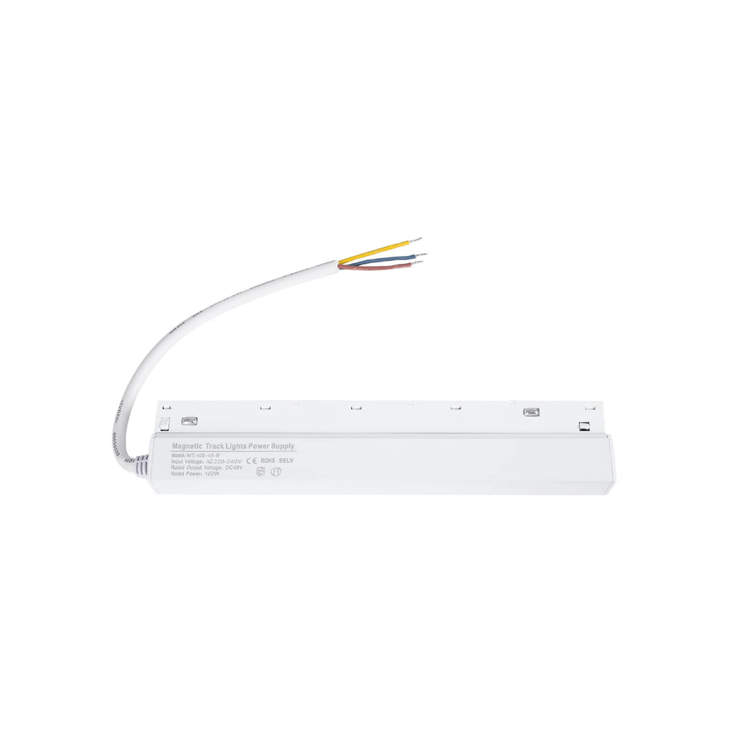 Fuente de alimentación para carril magnético 20mm - 48V - 100W - Blanca