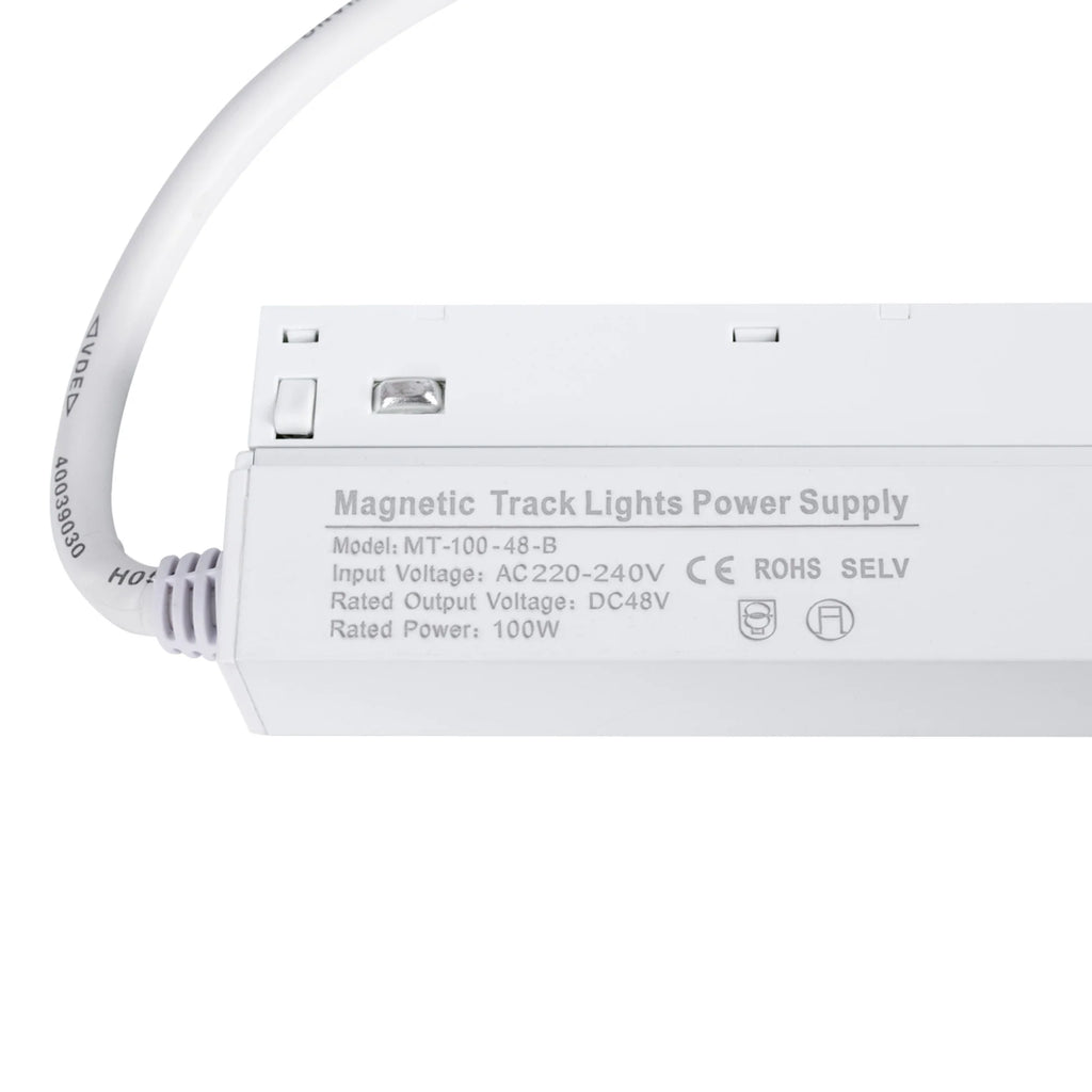Fuente de alimentación para carril magnético 20mm - 48V - 100W - Blanca