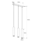 Lámpara colgante triple minimalista "Bila 3" - GU10