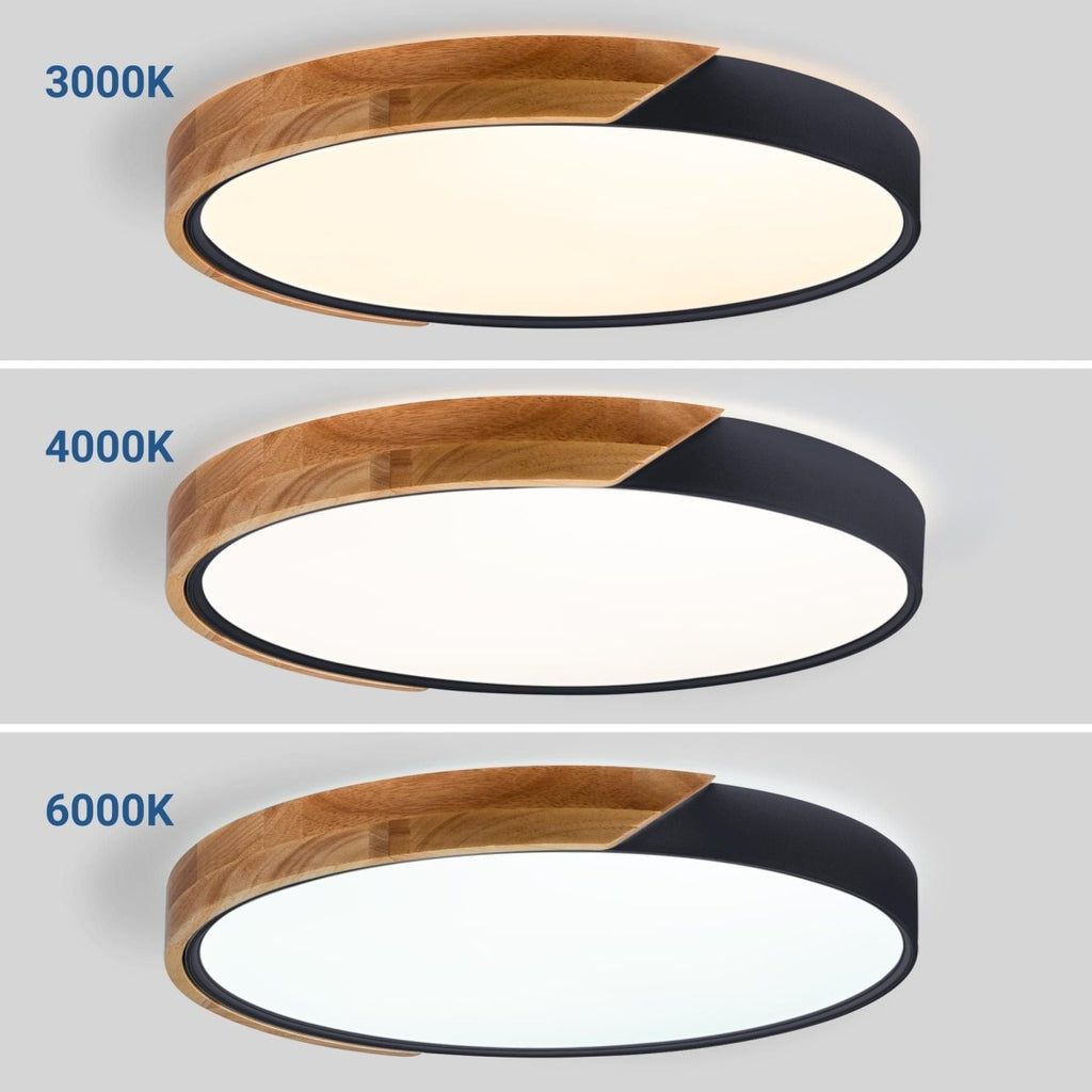 Plafón LED techo CCT 36W - Madera y Policarbonato- ø50cm - IP22