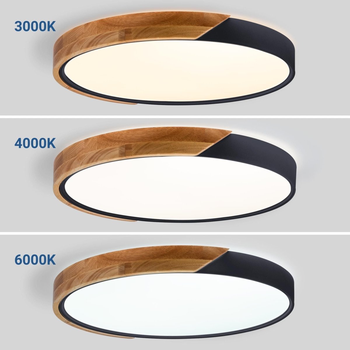 Plafón LED techo CCT 36W - Madera y Policarbonato- ø50cm - IP22