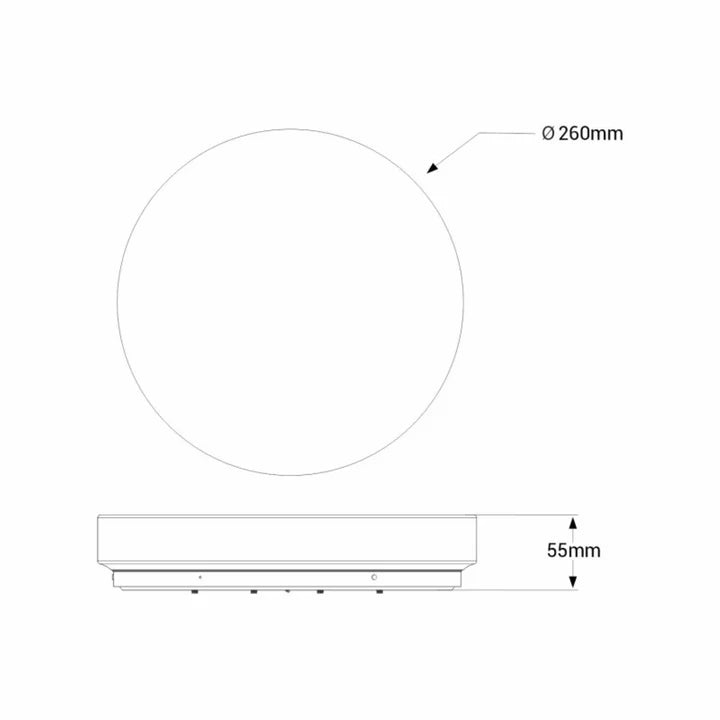 Plafón LED techo 18W - Sensor de sonido + sensor crepuscular - IP44 - Ø26 cm