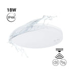 Plafón LED techo 18W - Sensor de sonido + sensor crepuscular - IP44 - Ø26 cm