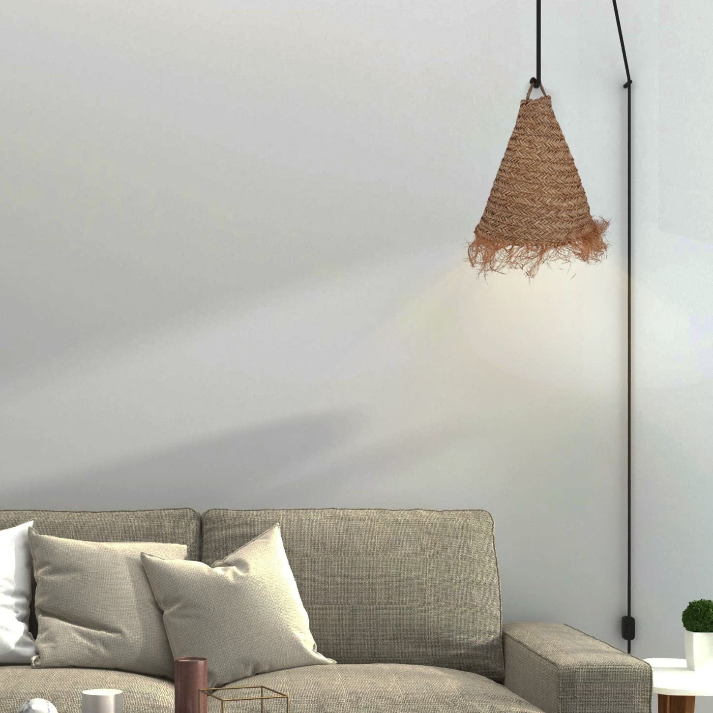 Casquillo E27 con cable de PVC, interruptor y enchufe