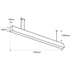Luminaria lineal LED CCT - 40W - Suspensión / superficie - Potencia ajustable - 120cm