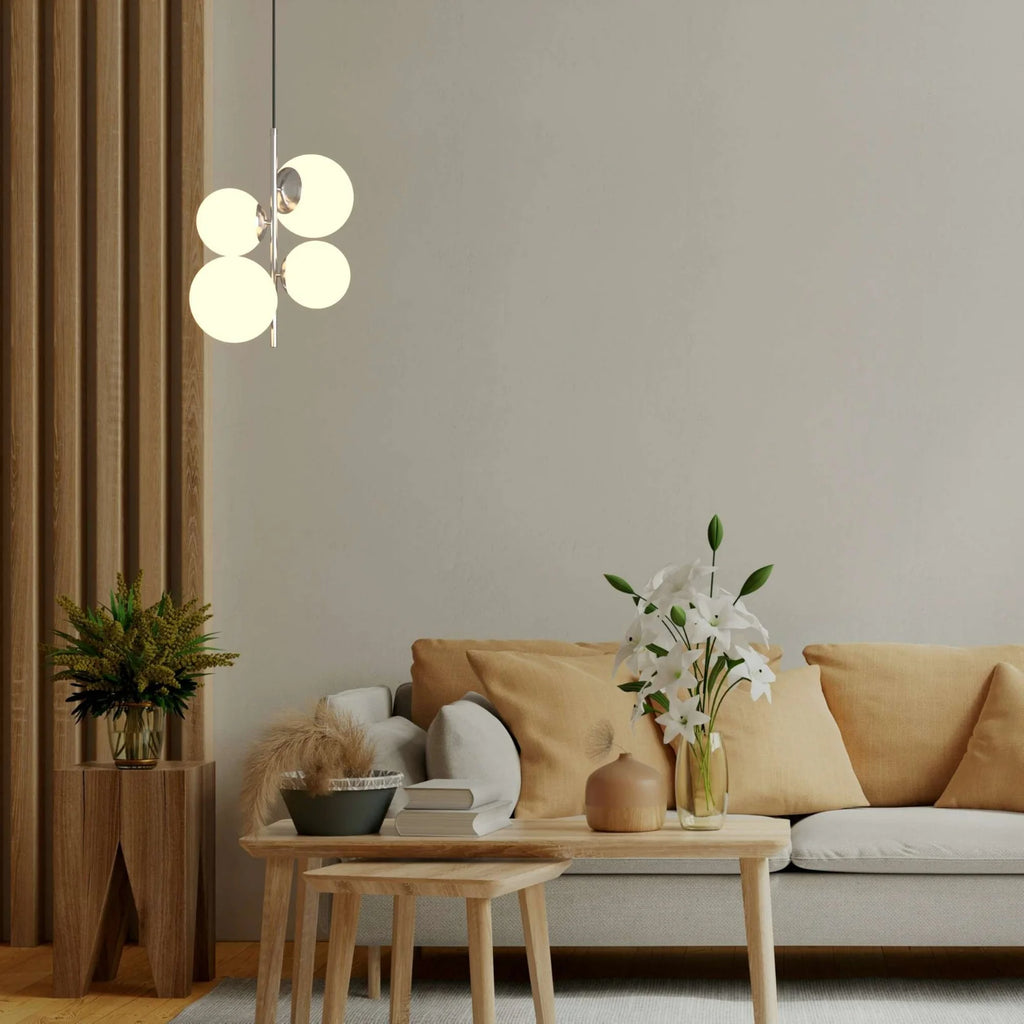 Lámpara colgante bola cristal "TANNA" - E27 - Ø 15cm