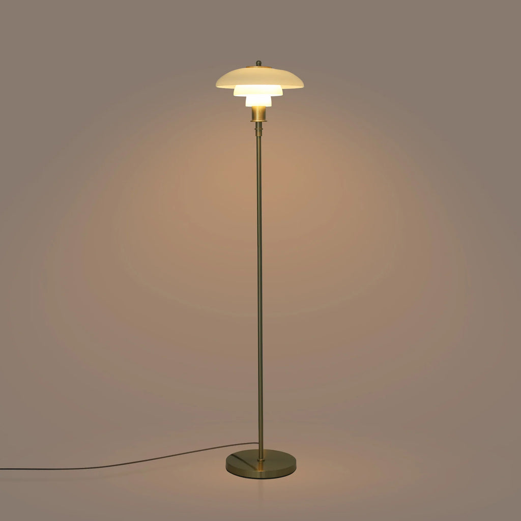 Lámpara de pie de diseño "Marshal" - Pantalla cristal - E27