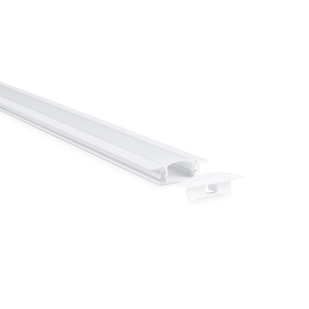 Perfil tira LED empotrable - 24,5x7mm - Kit completo - 1 metro