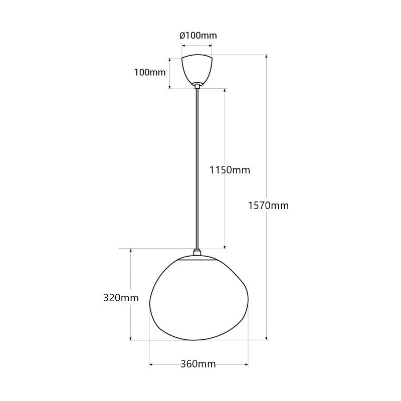 Lámpara colgante cristal de diseño "RAINY" - Ø 36cm