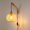 Aplique de Pared de Mimbre y Madera "Phuket" | Con Cable y Enchufe - E27