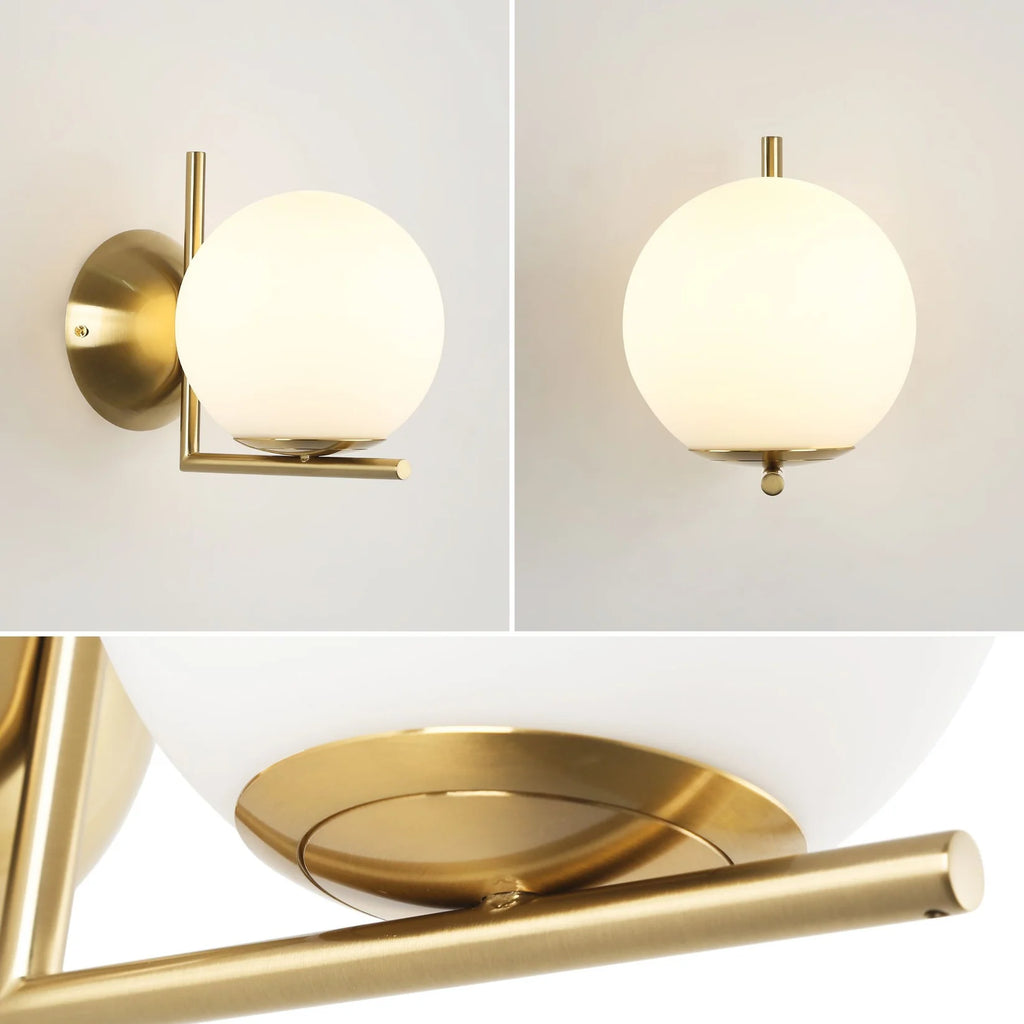 Aplique de pared bola cristal "ATOM" - E27 - Ø 15cm