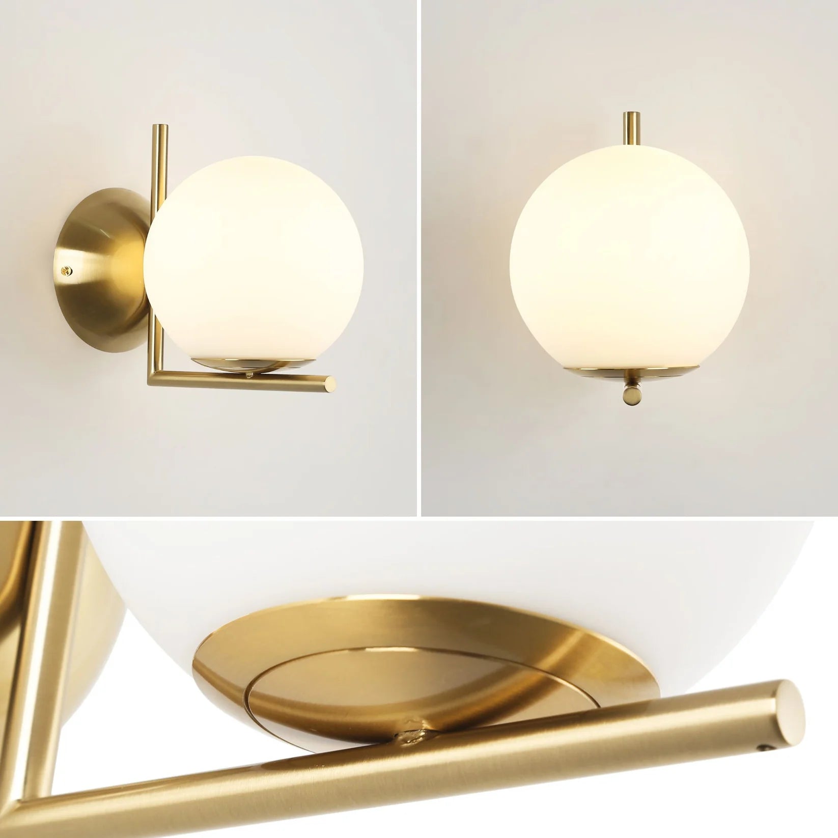 Aplique de pared bola cristal "ATOM" - E27 - Ø 15cm