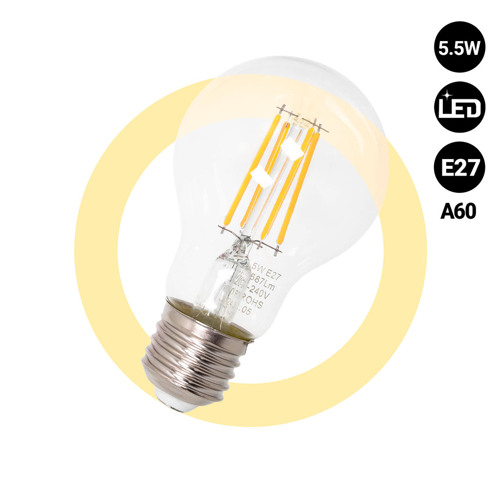 Bombilla LED filamento E27 A60 - 5,5W