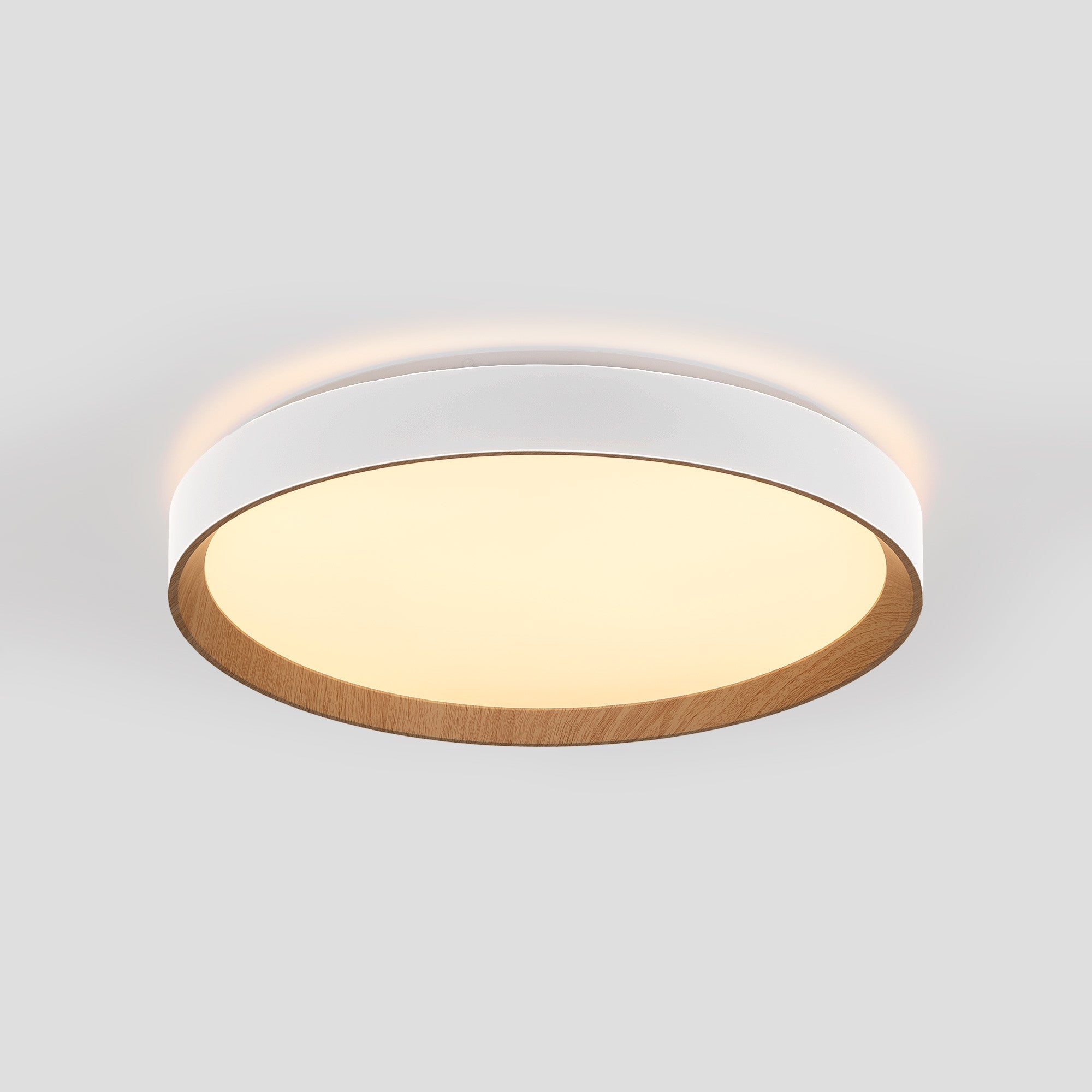 Lámpara de techo LED CCT tipo plafón - 36W - Efecto madera - Ø50cm