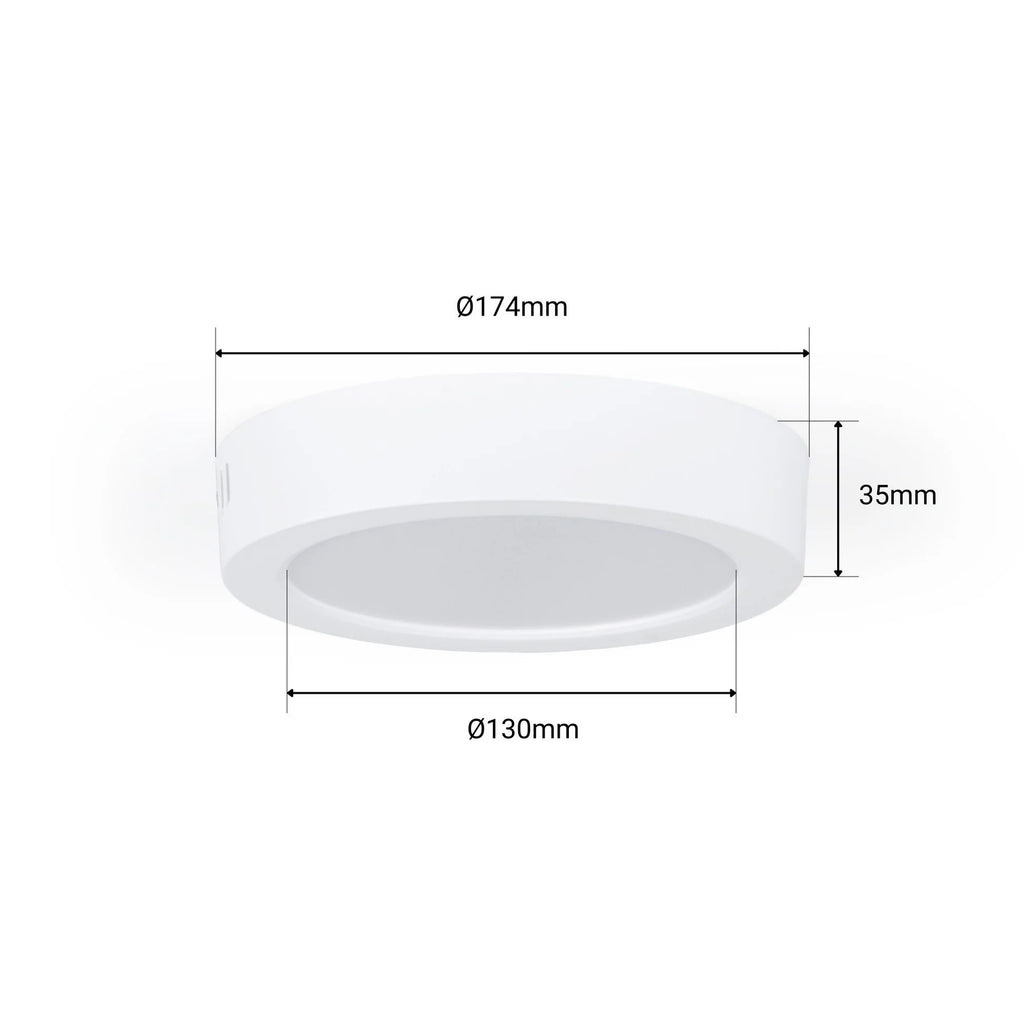 Plafón LED redondo de superficie - 12W - Alta Eficiencia