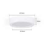 Plafón LED redondo de superficie - 12W - Alta Eficiencia