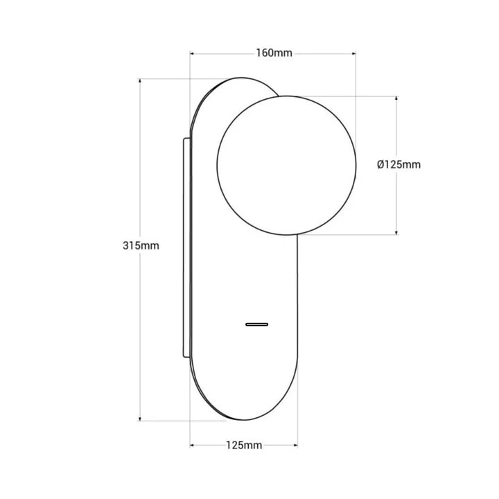 Aplique de pared bola cristal "SOMA" con interruptor - E27 G45 - Madera clara