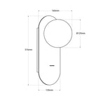 Aplique de pared bola cristal "SOMA" con interruptor - E27 G45 - Madera clara