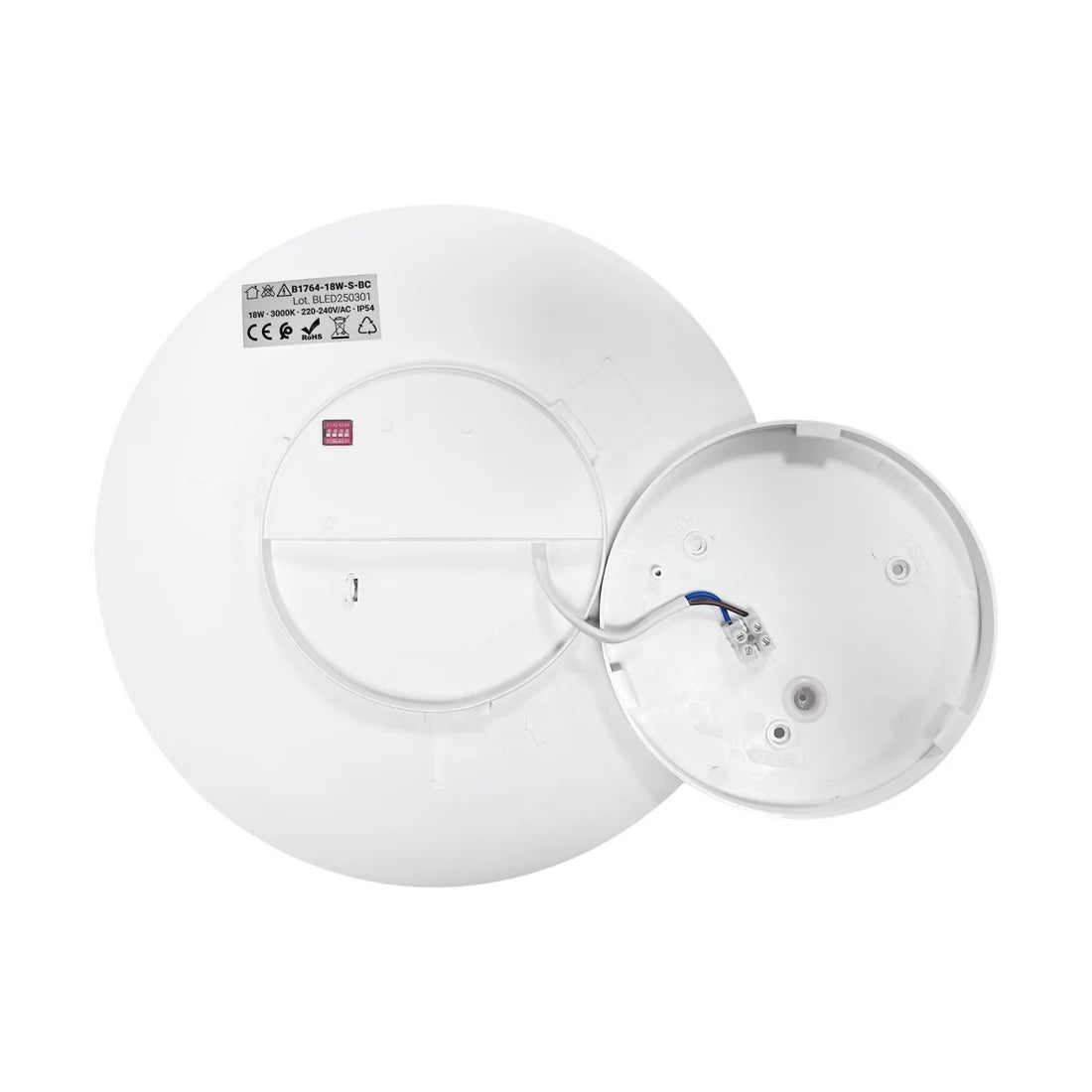 Plafón LED circular con sensor PIR - 18W - Superficie - IP54