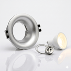 Kit aro downlight circular para bombilla GU10 + Portalámparas + Bombilla GU10