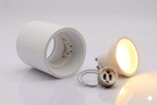 Kit Spot de superficie tubular Bajo UGR + Portalámparas + Bombilla GU10 - Corte Ø85 mm - Barcelona LED Argentina