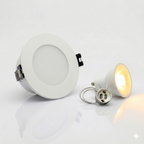 Kit Spot LED de Embutir Redondo Estanco IP54 GU10 + Portalámpara + Bombilla GU10 - Difusor opal - Corte Ø 75-80 mm