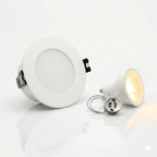 Kit Spot LED de Embutir Redondo Estanco IP54 GU10 + Portalámpara + Bombilla GU10 - Difusor opal - Corte Ø 75-80 mm