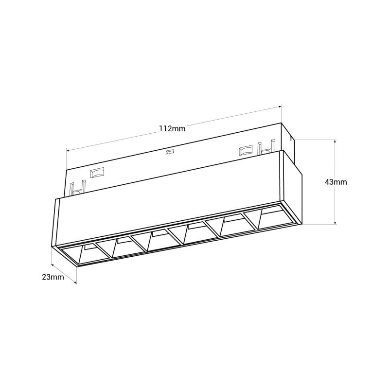 Luminaria lineal LED para carril magnético 48V - 6W - UGR 16