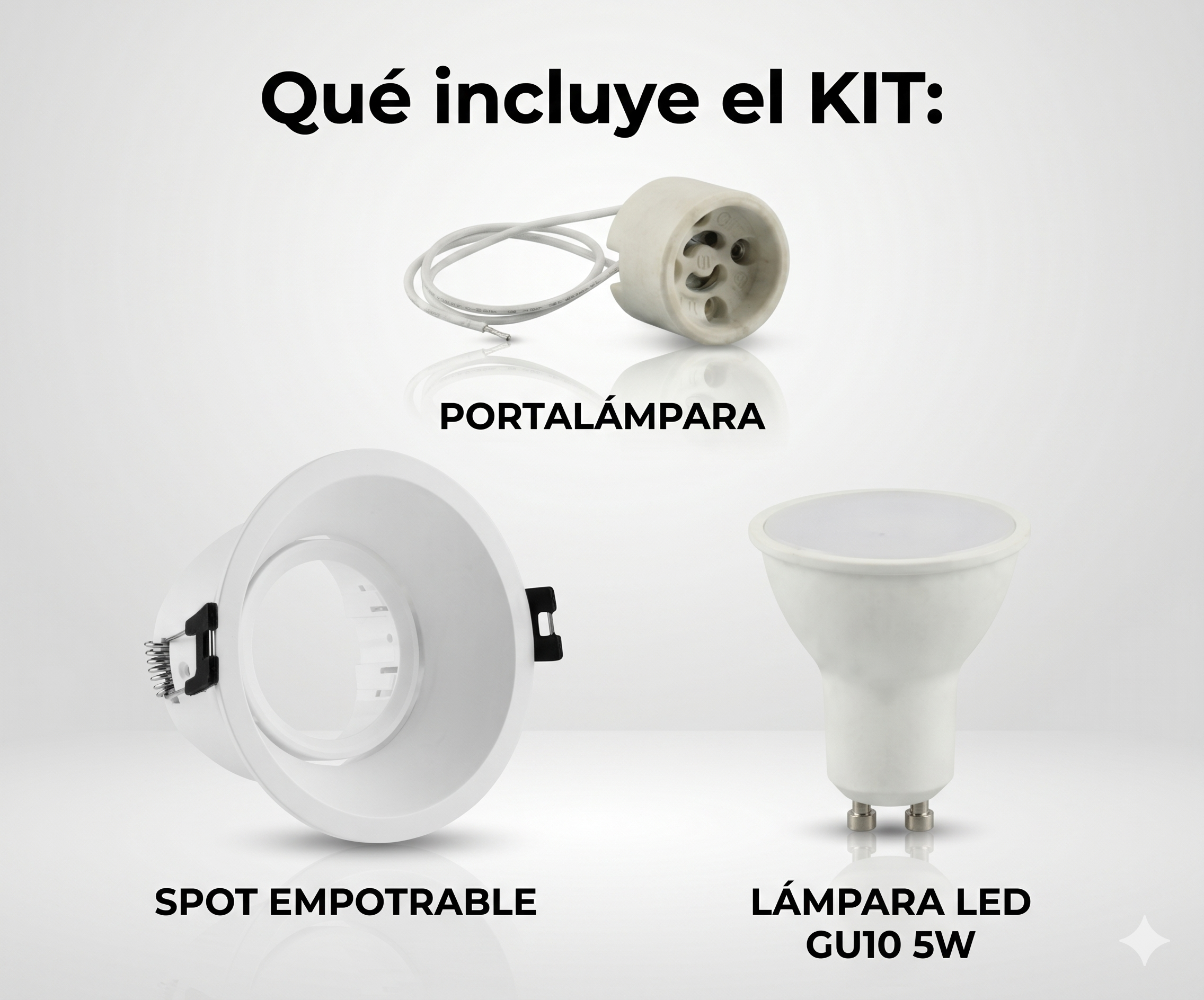 Kit Spot embutido circular de bajo UGR + Portalámparas + Bombilla GU10