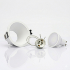 Kit aro downlight empotrable redondo Bajo UGR + Portalámpara + Bombilla GU10