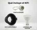 Kit Spot embutido circular de bajo UGR + Portalámparas + Bombilla GU10