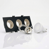 Kit downlight cuadrado basculante triple Bajo UGR + Portalámpara + Bombilla GU10