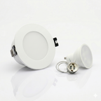Kit Spot LED de Embutir Redondo Estanco IP54 GU10 + Portalámpara + Bombilla GU10 - Difusor opal - Corte Ø 75-80 mm