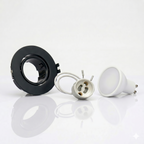 Kit spot circular basculante GU10 Corte Ø75 mm + Portalámparas + Bombilla GU10