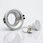 Kit aro downlight circular para bombilla GU10 + Portalámparas + Bombilla GU10