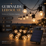 Guirnalda LED con panel solar de 8 metros con 10 bombillas integradas