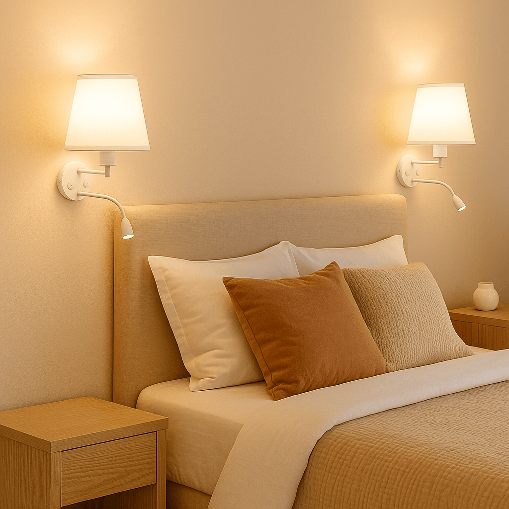 Aplique de pared "PAIR" E27 con foco LED de lectura 3W