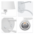 Aplique de pared "PAIR" E27 con foco LED de lectura 3W